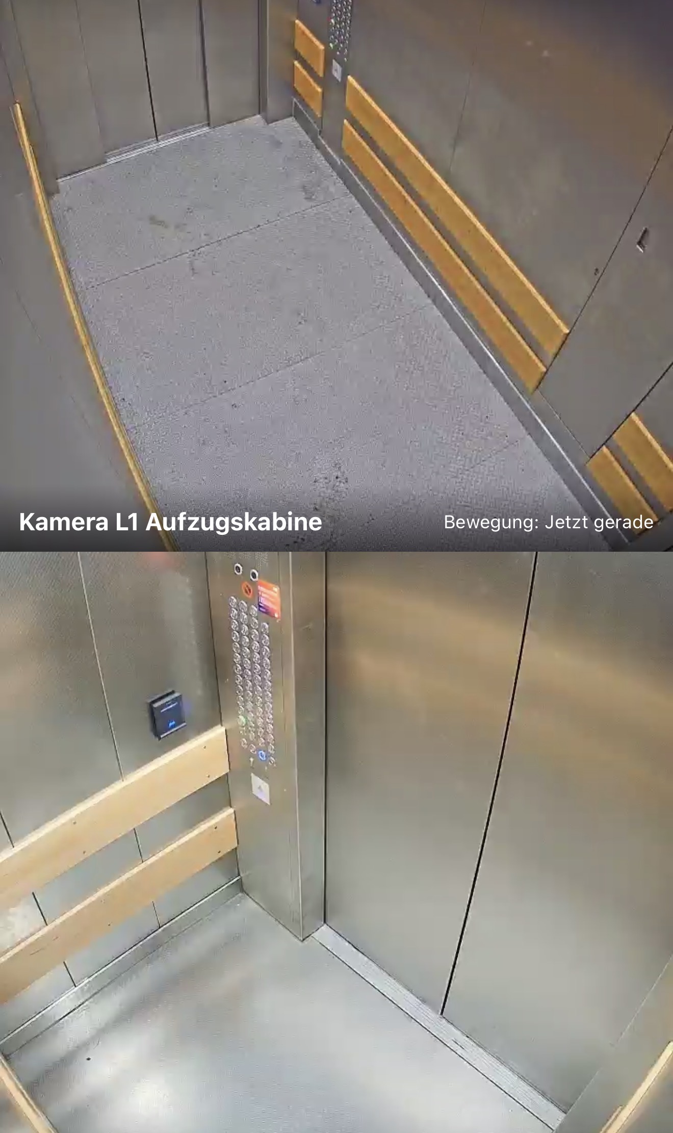 Videoüberwachung einer Aufzugskabine